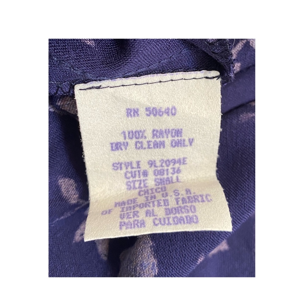 Y2K Vintage Express Marque Deposee Blue Floral Satin Mini Skirt A-Line Small - Picture 6 of 6